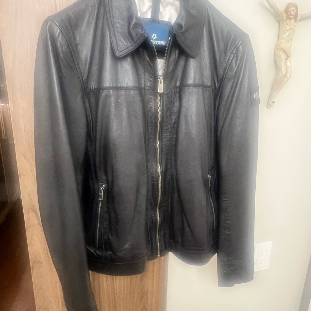 Milestone Black Men’s Leather Jacket